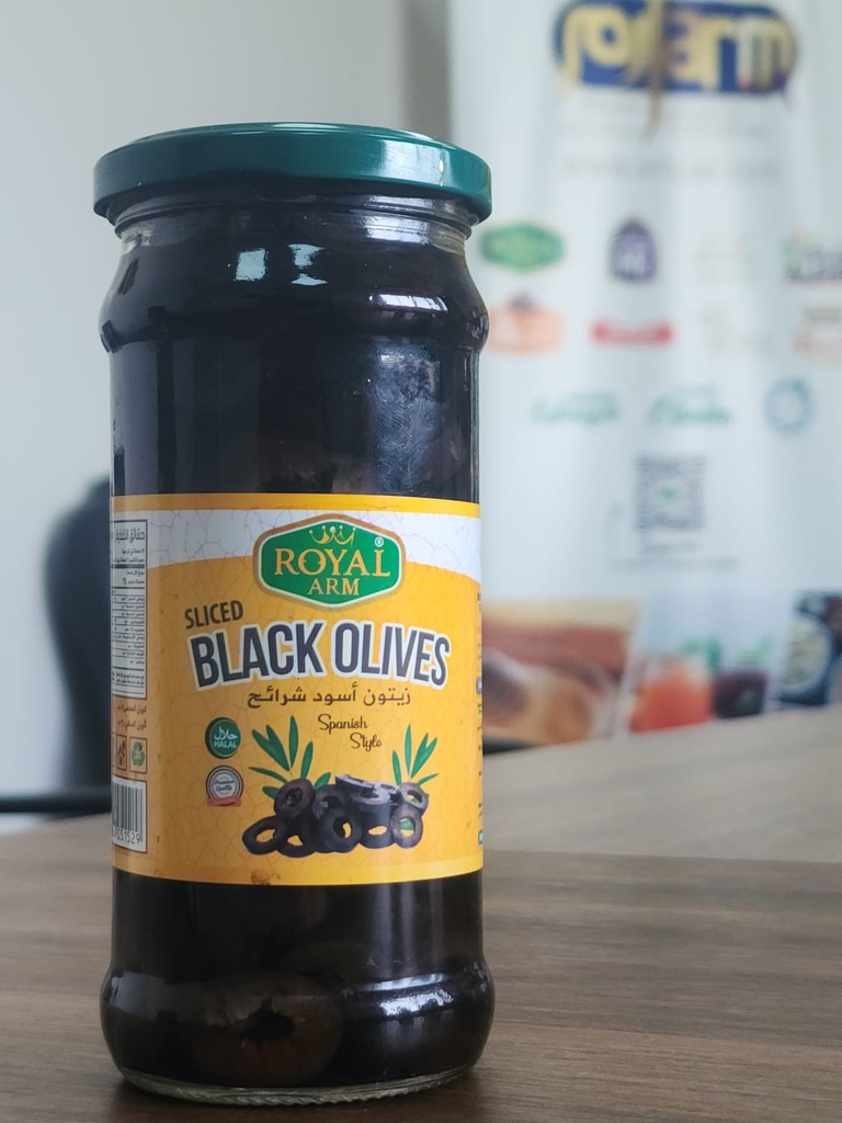 SLICED BLACK OLIVES-G.JAR 12X340 GM