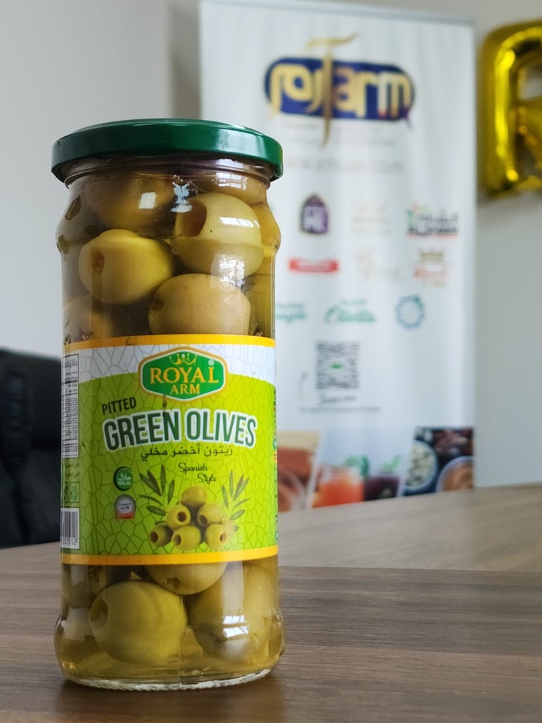 PITTED GREEN OLIVES-G.JAR 12X340 GM