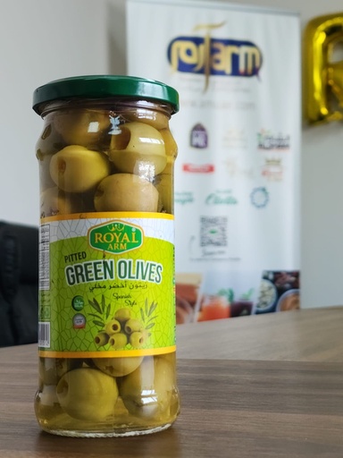 PITTED GREEN OLIVES-G.JAR 12X340 GM