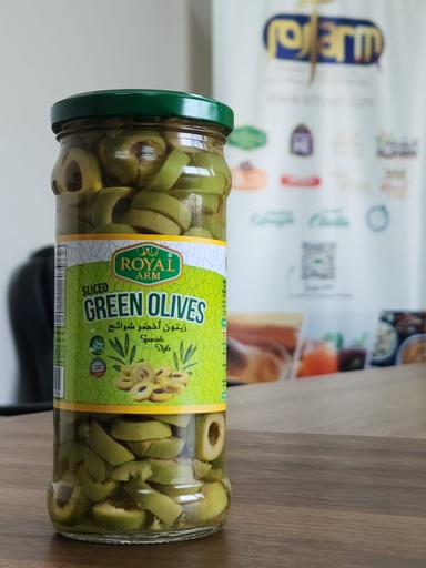 SLICED GREEN OLIVES -G.JAR 12X340 GM